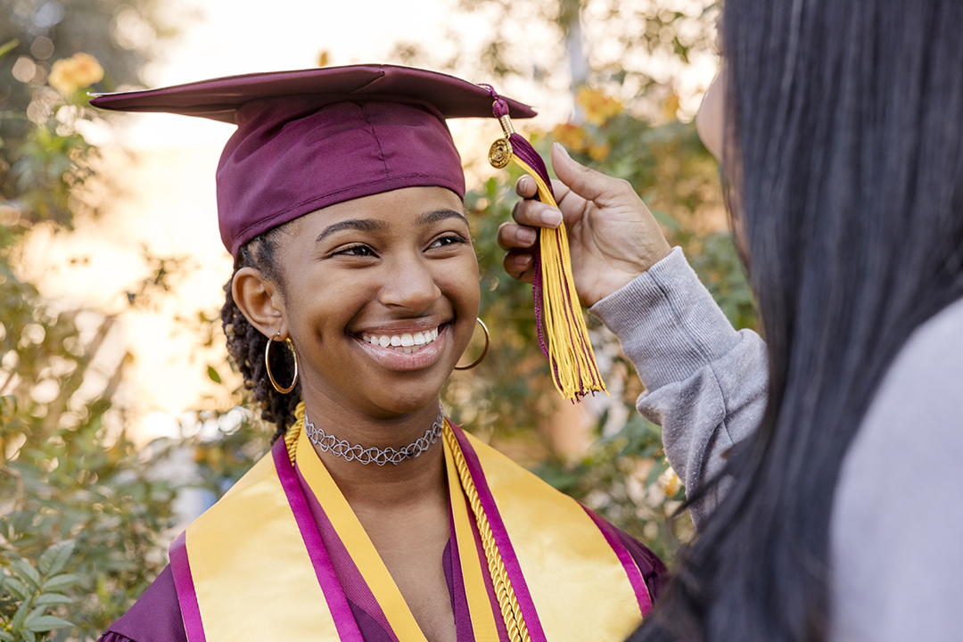 Alena McQuarter graduates with her undergraduate degree in biological sciences (biomedical sciences).